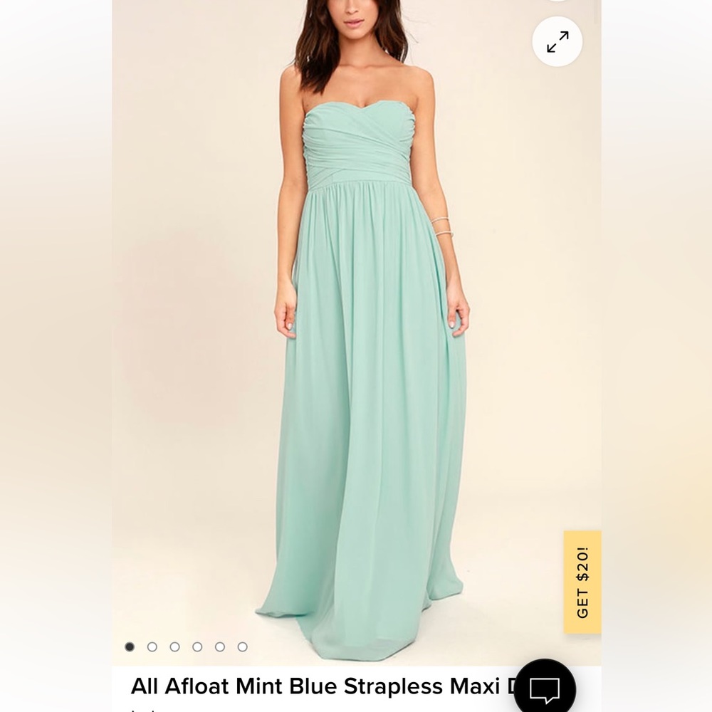 Lulu’s All Afloat Light Blue Strapless Dress - Picture 4 of 5